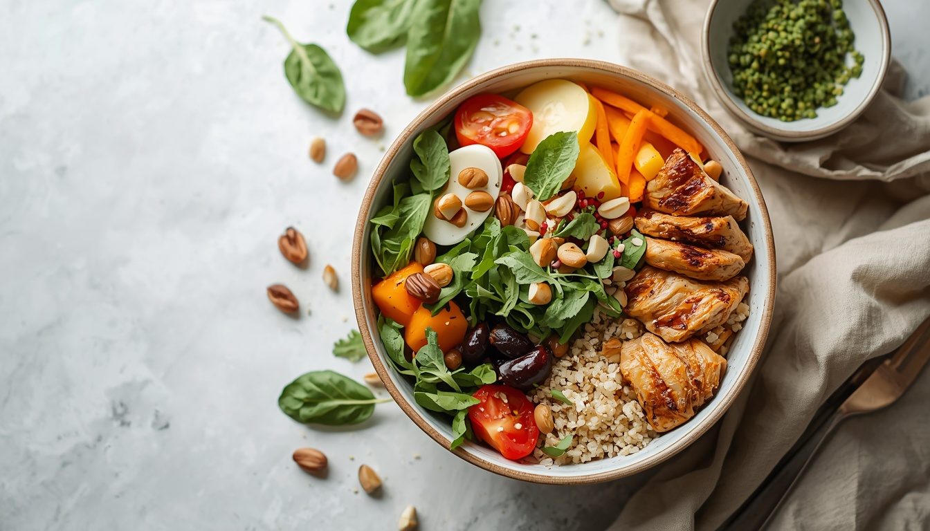Balanced meal bowl demonstrating portion balance